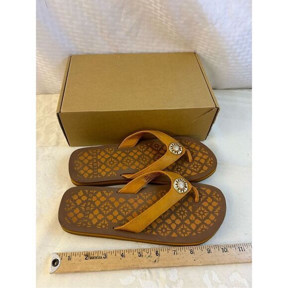 Yellow box flip flops size 9 foam macai brown - Picture 7 of 7